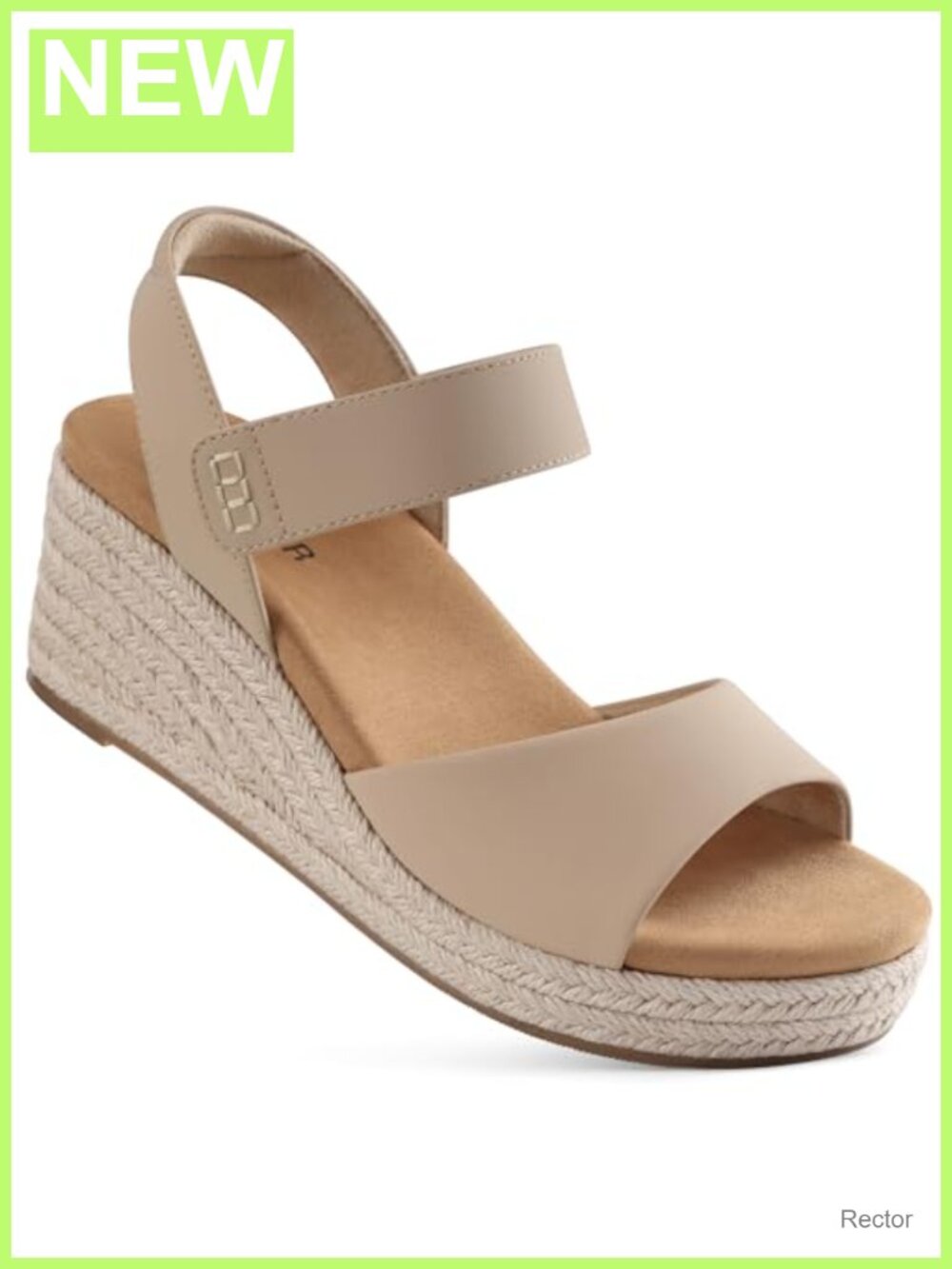 Wedge Sandals With Arch Support Espadrille Hook and Loop 2.56-Inch Heel
